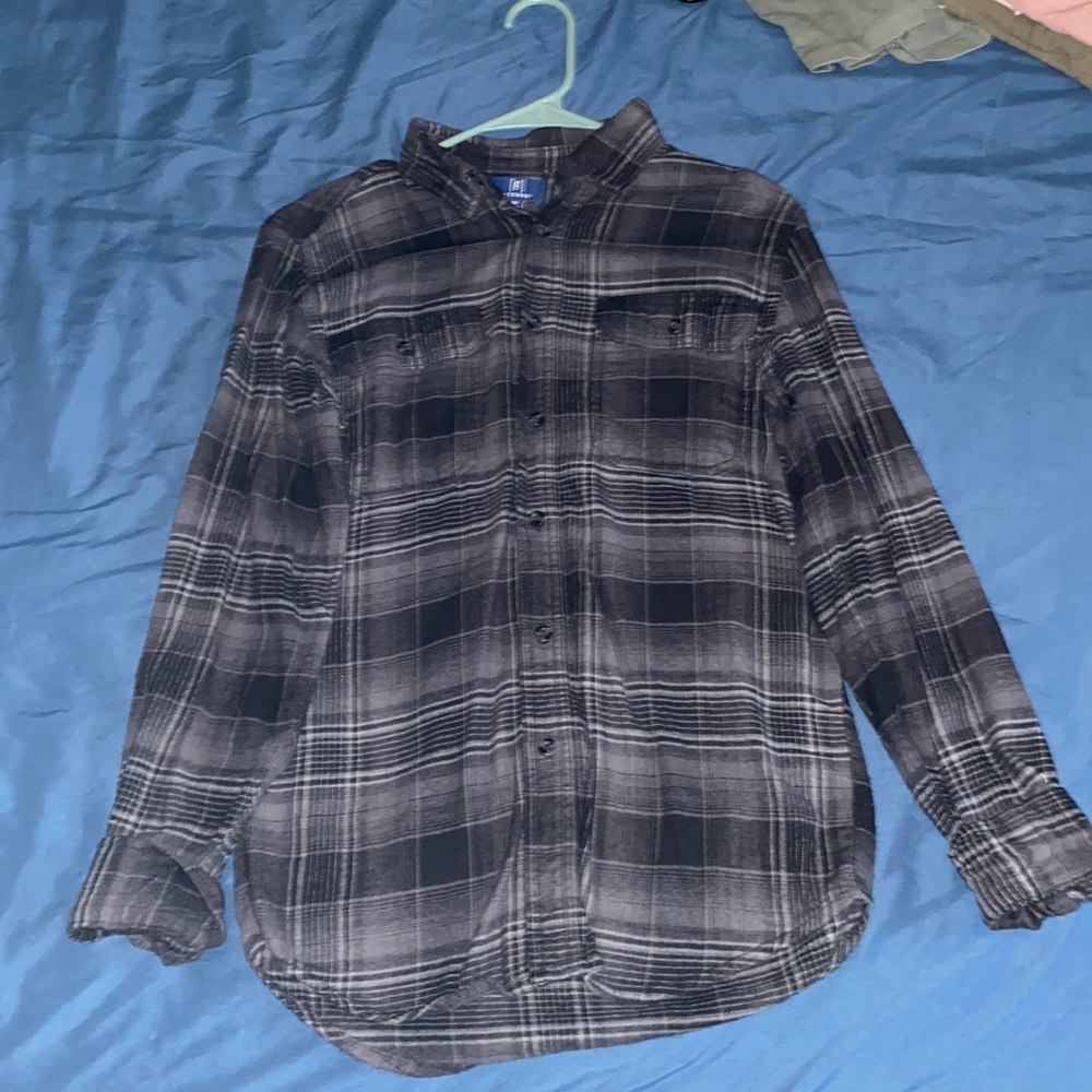 George men’s super soft flannel shirt grey and black